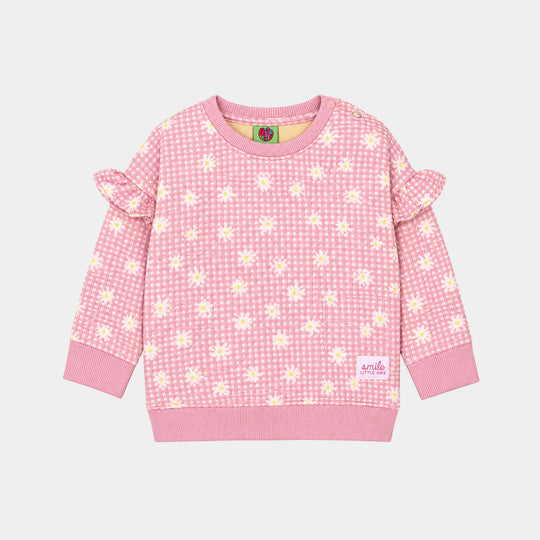 Infant Girls Cotton Jersey 2Pcs Suit Daisy-Pink