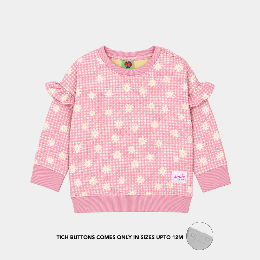 Infant Girls Cotton Jersey 2Pcs Suit Daisy-Pink