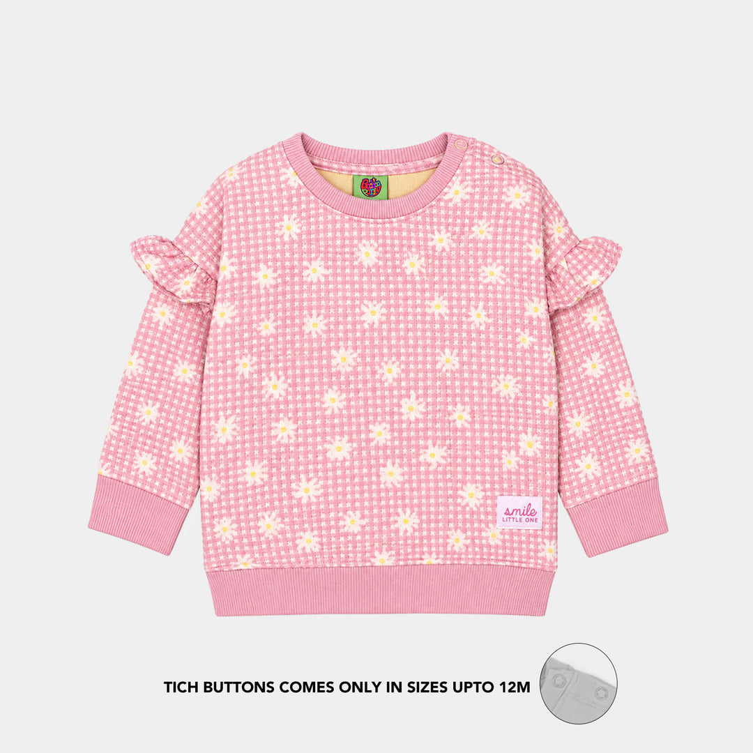 Infant Girls Cotton Jersey 2Pcs Suit Daisy-Pink