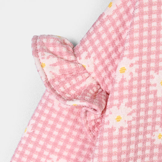 Infant Girls Cotton Jersey 2Pcs Suit Daisy-Pink