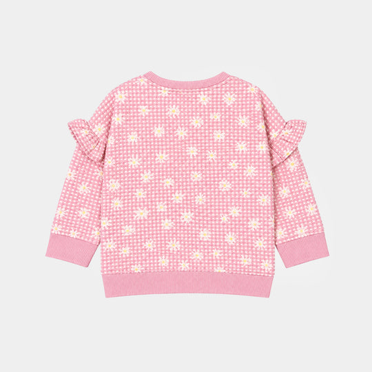 Infant Girls Cotton Jersey 2Pcs Suit Daisy-Pink