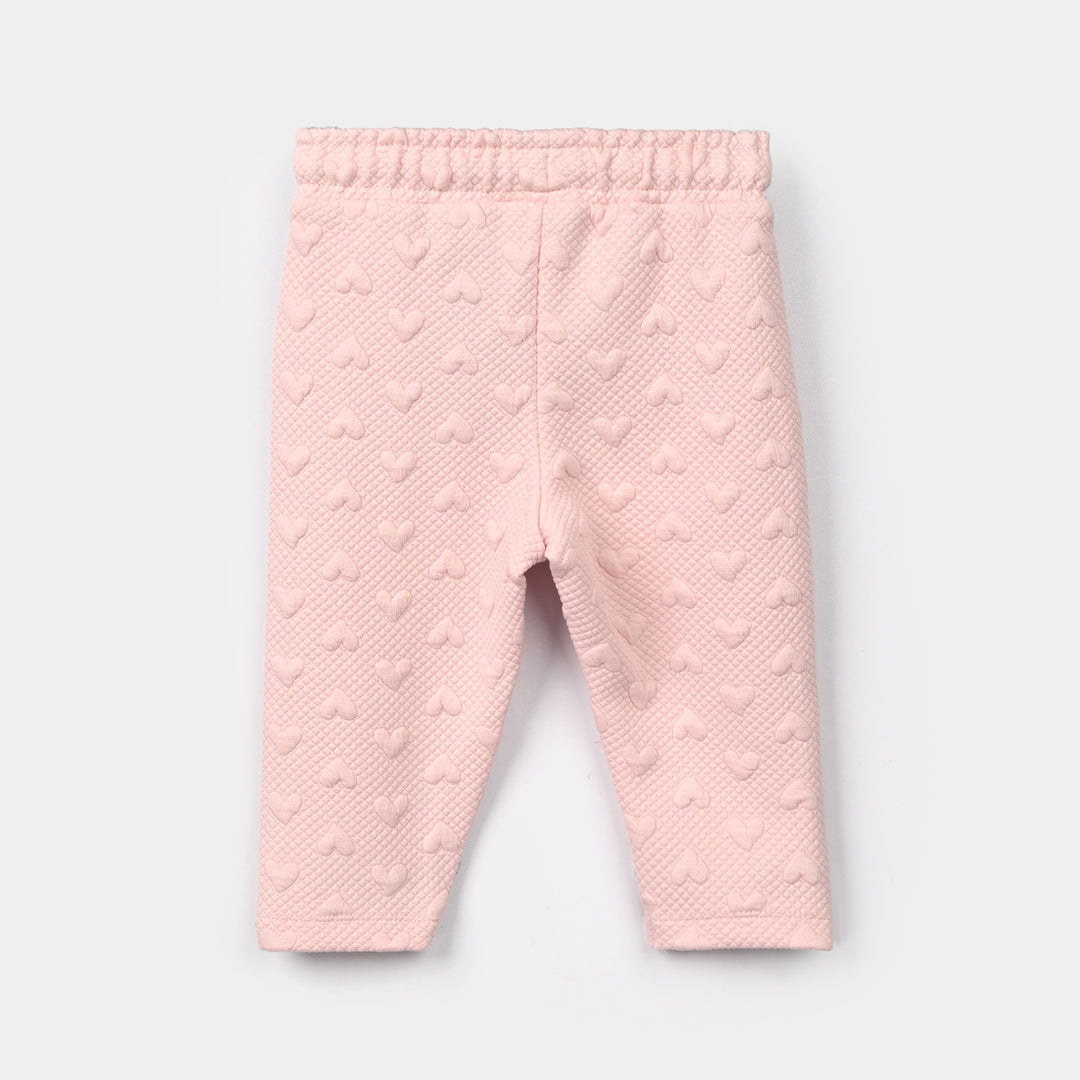 Infant Girls Quilted 2 Pcs Suit Hearts - Pink