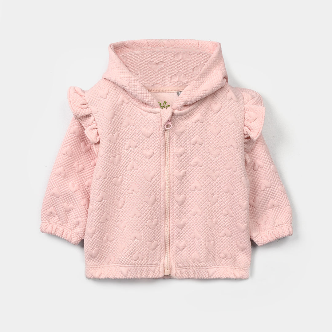 Infant Girls Quilted 2 Pcs Suit Hearts - Pink
