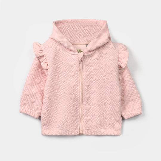 Infant Girls Quilted 2 Pcs Suit Hearts - Pink
