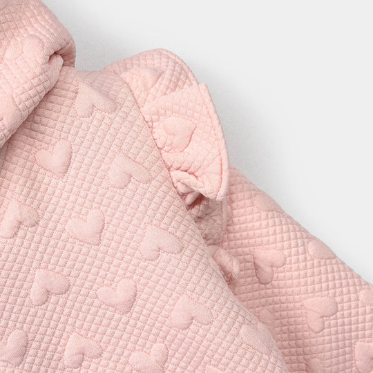 Infant Girls Quilted 2 Pcs Suit Hearts - Pink