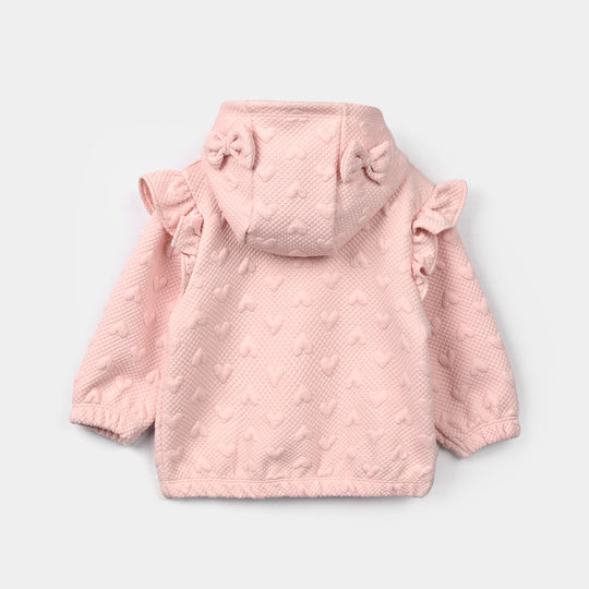 Infant Girls Quilted 2 Pcs Suit Hearts - Pink