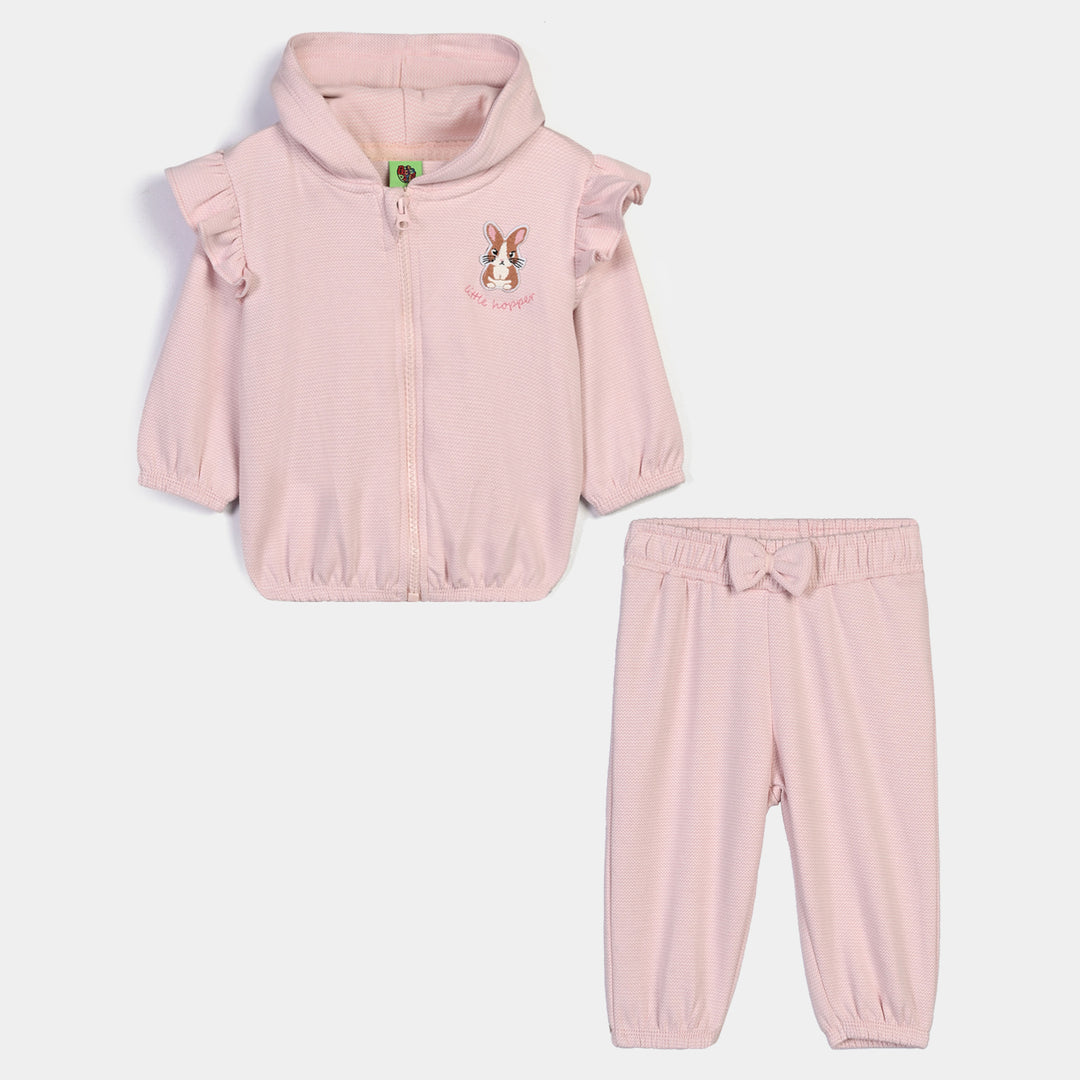 Infant Girls Cotton Jersey 2Pcs Suit Bunny-Pink