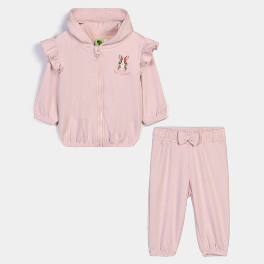 Infant Girls Cotton Jersey 2Pcs Suit Bunny-Pink