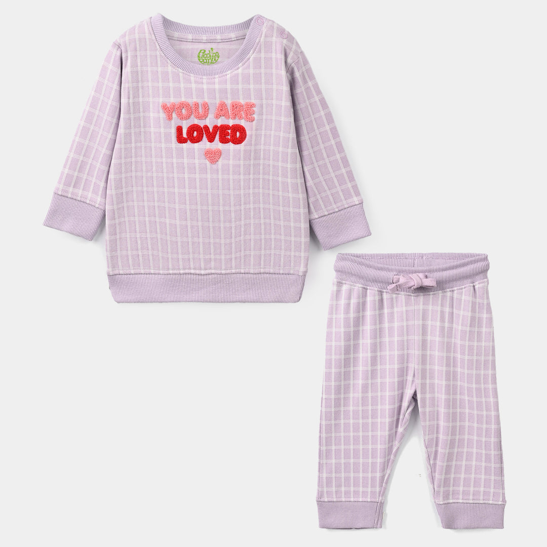 Infant Girls Cotton Jersey 2Pcs Suit Lilac-Purple