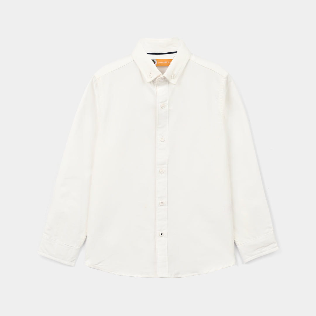 Boys Oxford Shirt F/S (Antique)-White