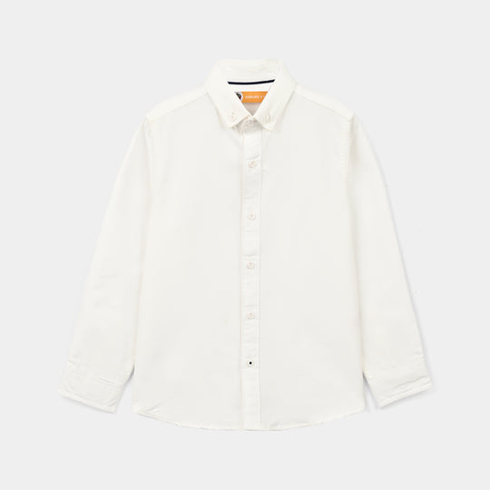 Boys Oxford Shirt F/S (Antique)-White