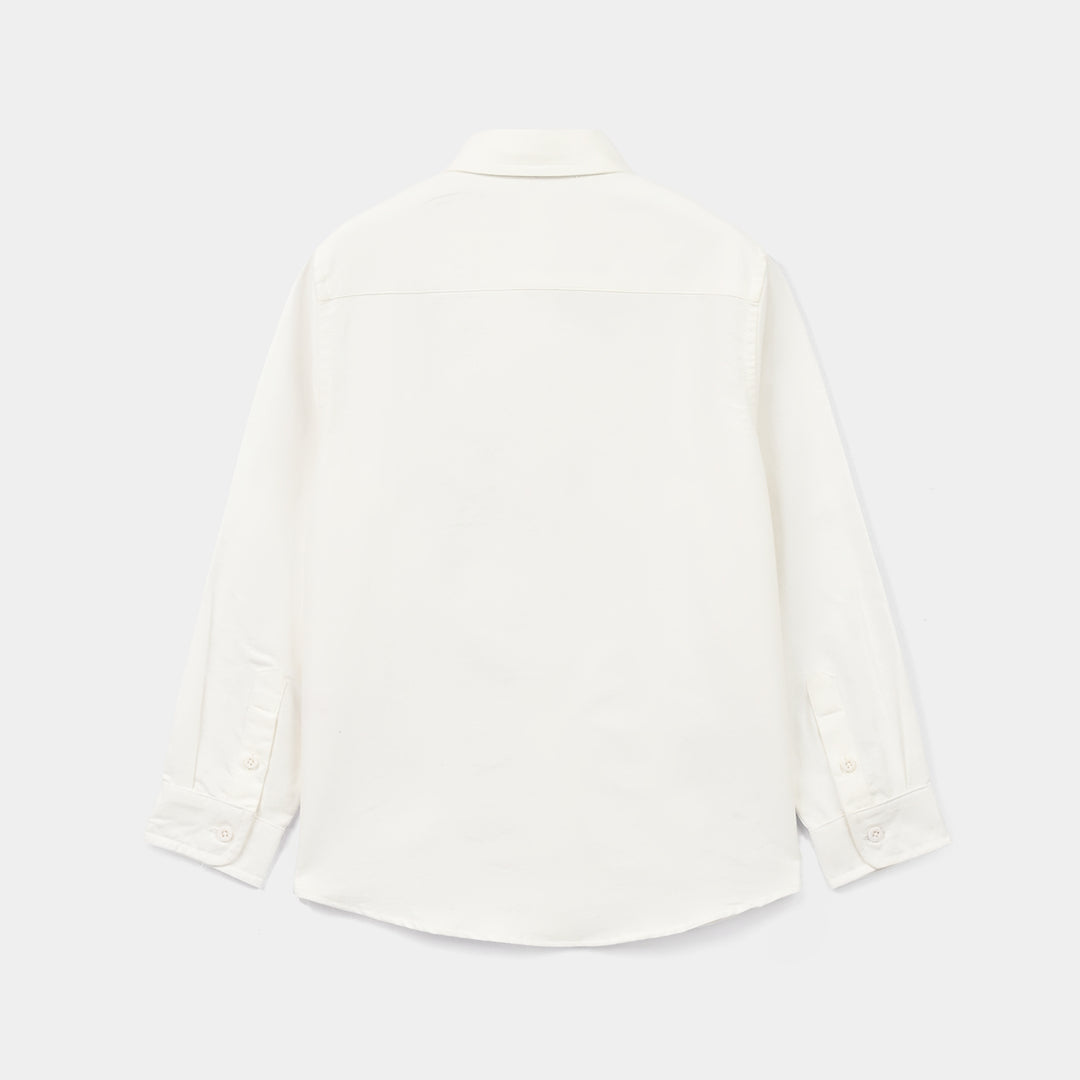 Boys Oxford Shirt F/S (Antique)-White