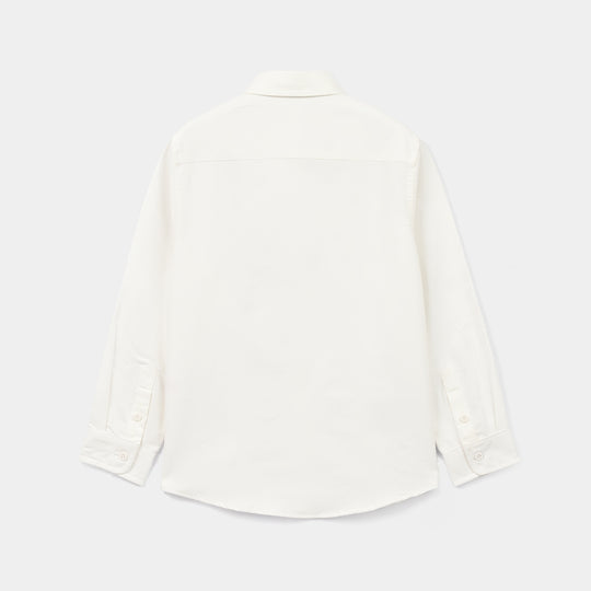 Boys Oxford Shirt F/S (Antique)-White