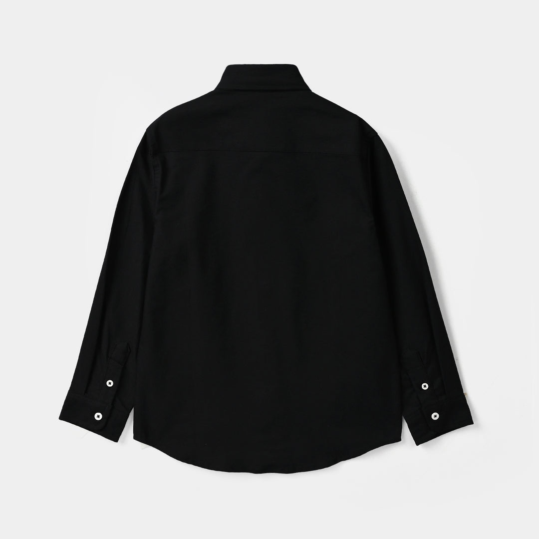 Boys Oxford Shirt F/S (Jet)-BLACK