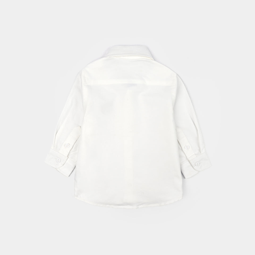 Infant Boys Oxford Shirt F/S (Bear)-WHITE