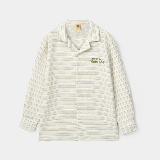 Boys Yarn Dyed Shirt Full Sleeves (Off Duty) - White