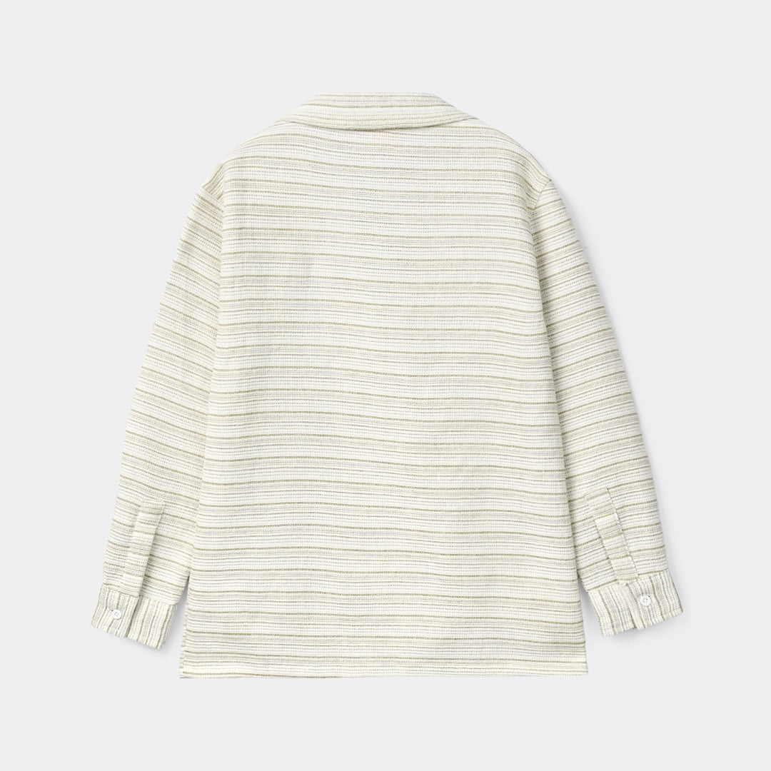 Boys Yarn Dyed Shirt Full Sleeves (Off Duty) - White