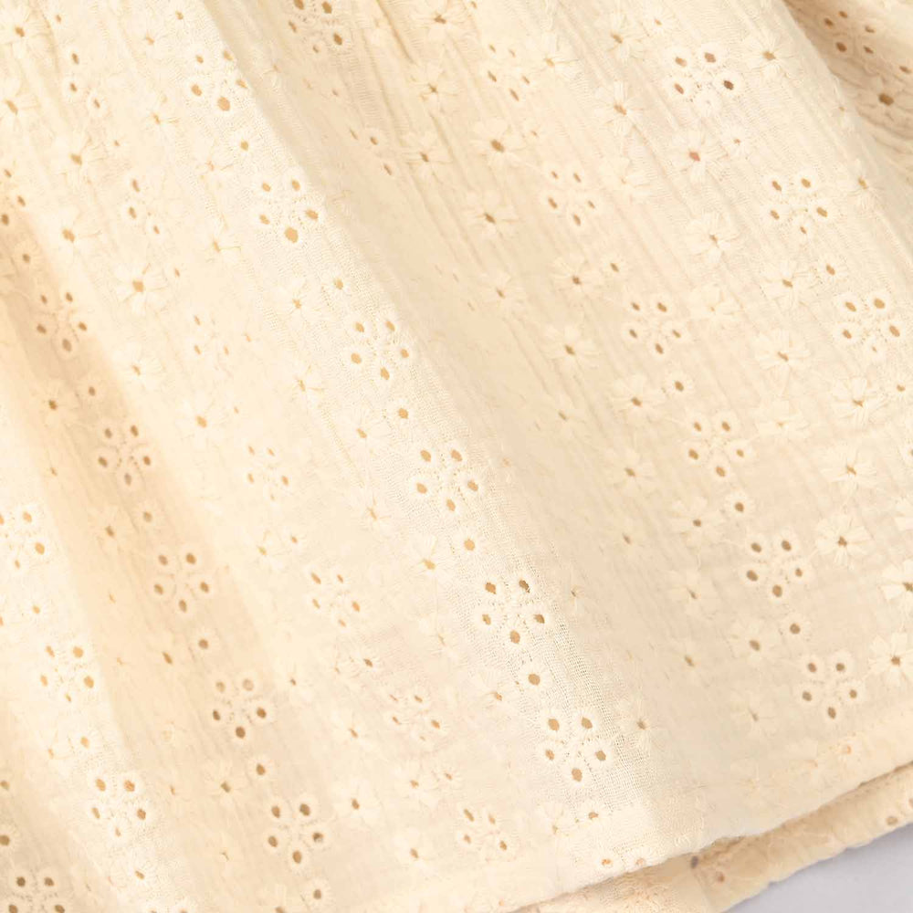 Girls Gauze Emb Top Wild Flower-Off White