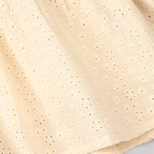 Girls Gauze Emb Top Wild Flower-Off White
