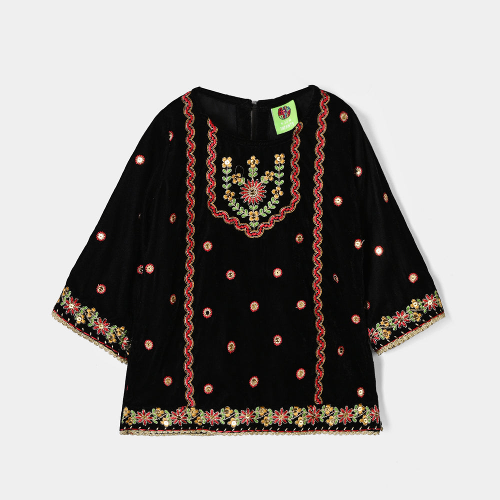 Infant Girls Velvet 2Pcs Dilnaz-BLACK