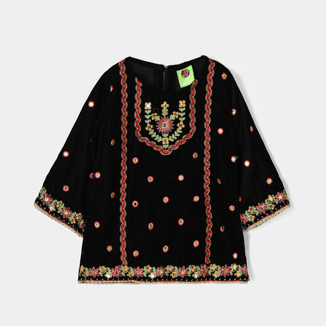 Infant Girls Velvet 2Pcs Dilnaz-BLACK