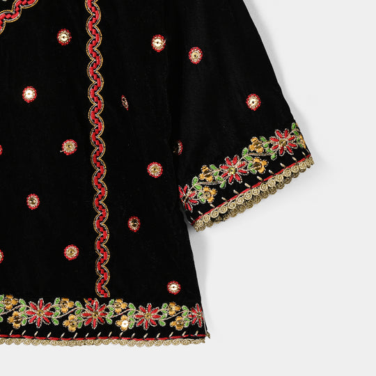 Infant Girls Velvet 2Pcs Dilnaz-BLACK
