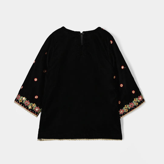 Infant Girls Velvet 2Pcs Dilnaz-BLACK