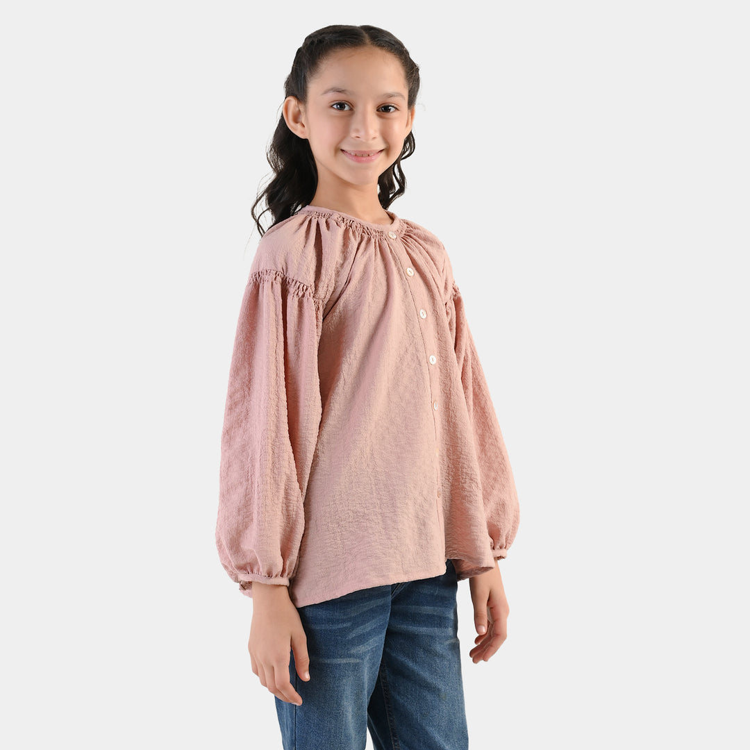 Girls Polyester Casual Top Rose