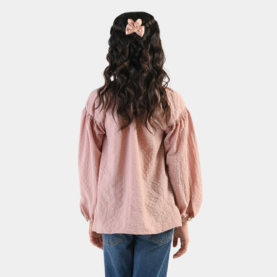 Girls Polyester Casual Top Rose