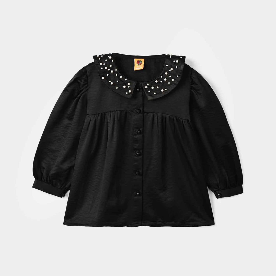 Girls Polyester Casual Top Glorious-BLACK