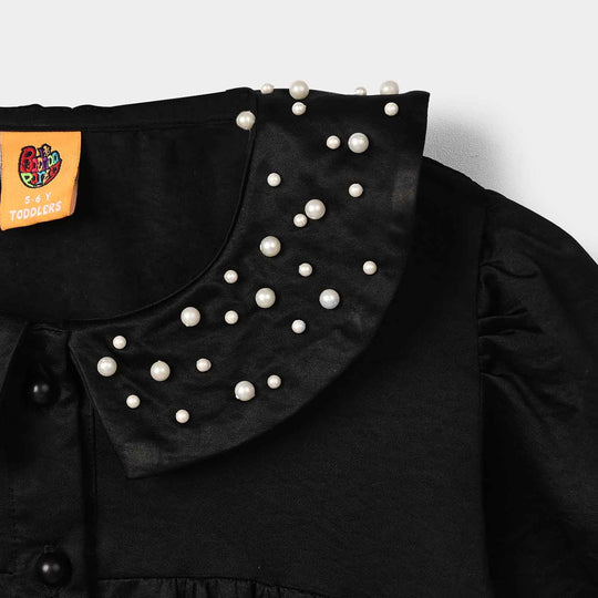 Girls Polyester Casual Top Glorious-BLACK