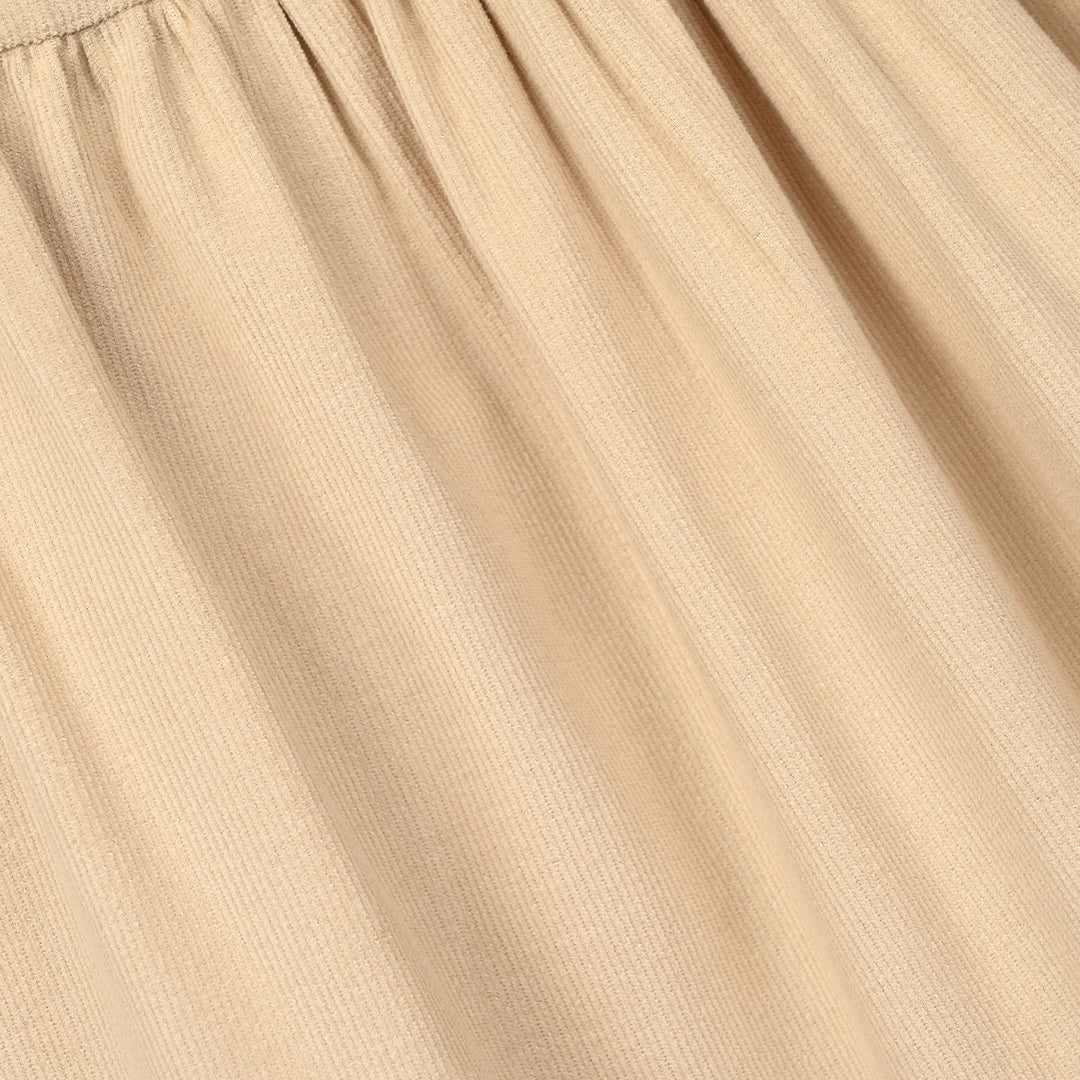Girls Corduroy Emb Frock Vanilla - BEIGE
