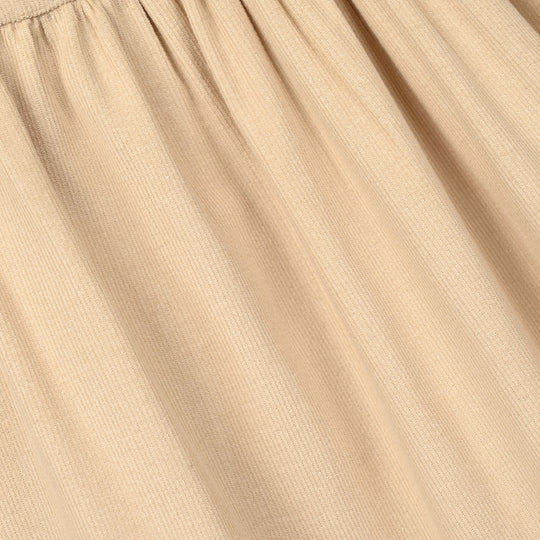 Girls Corduroy Emb Frock Vanilla - BEIGE