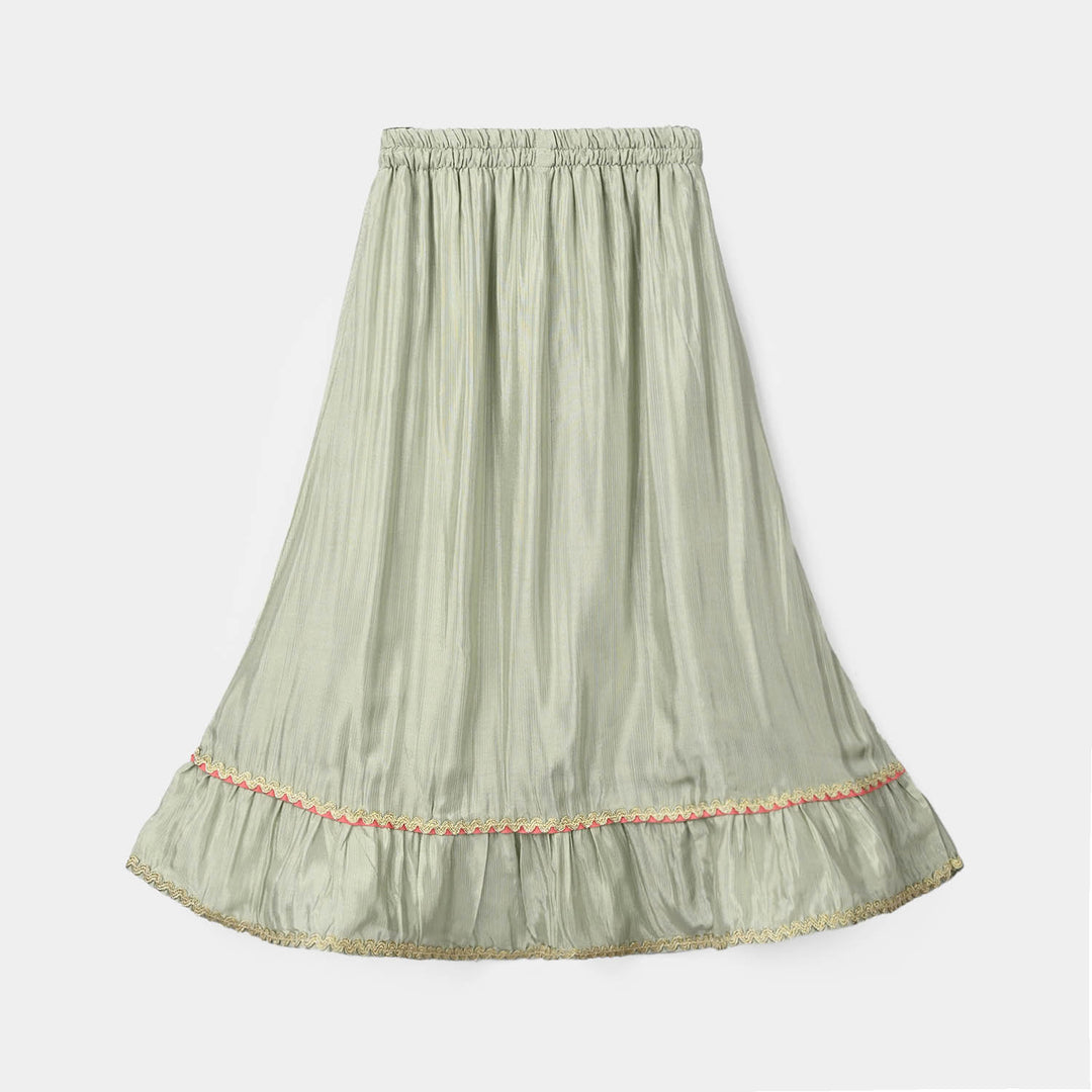 Infant Girls Raw Silk 2Pcs Boondi-Grape.Green