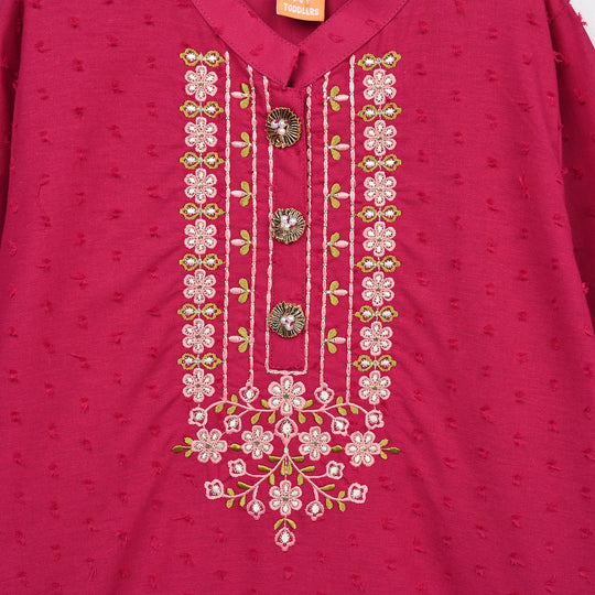 Girls Cotton Brochia 2Pcs Elegant-Bright.Pink