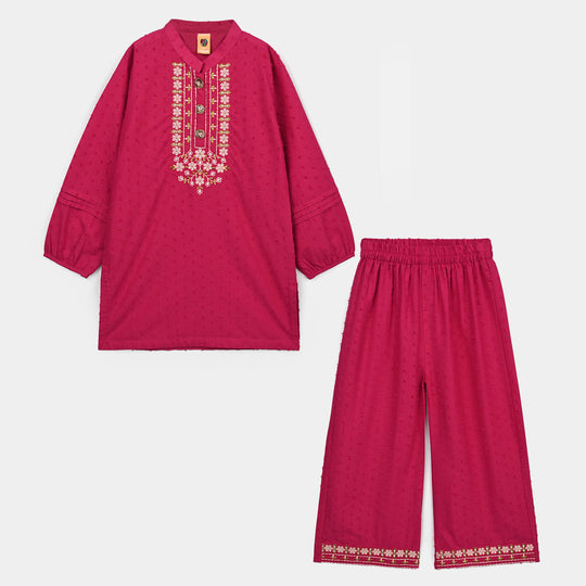Girls Cotton Brochia 2Pcs Elegant-Bright.Pink