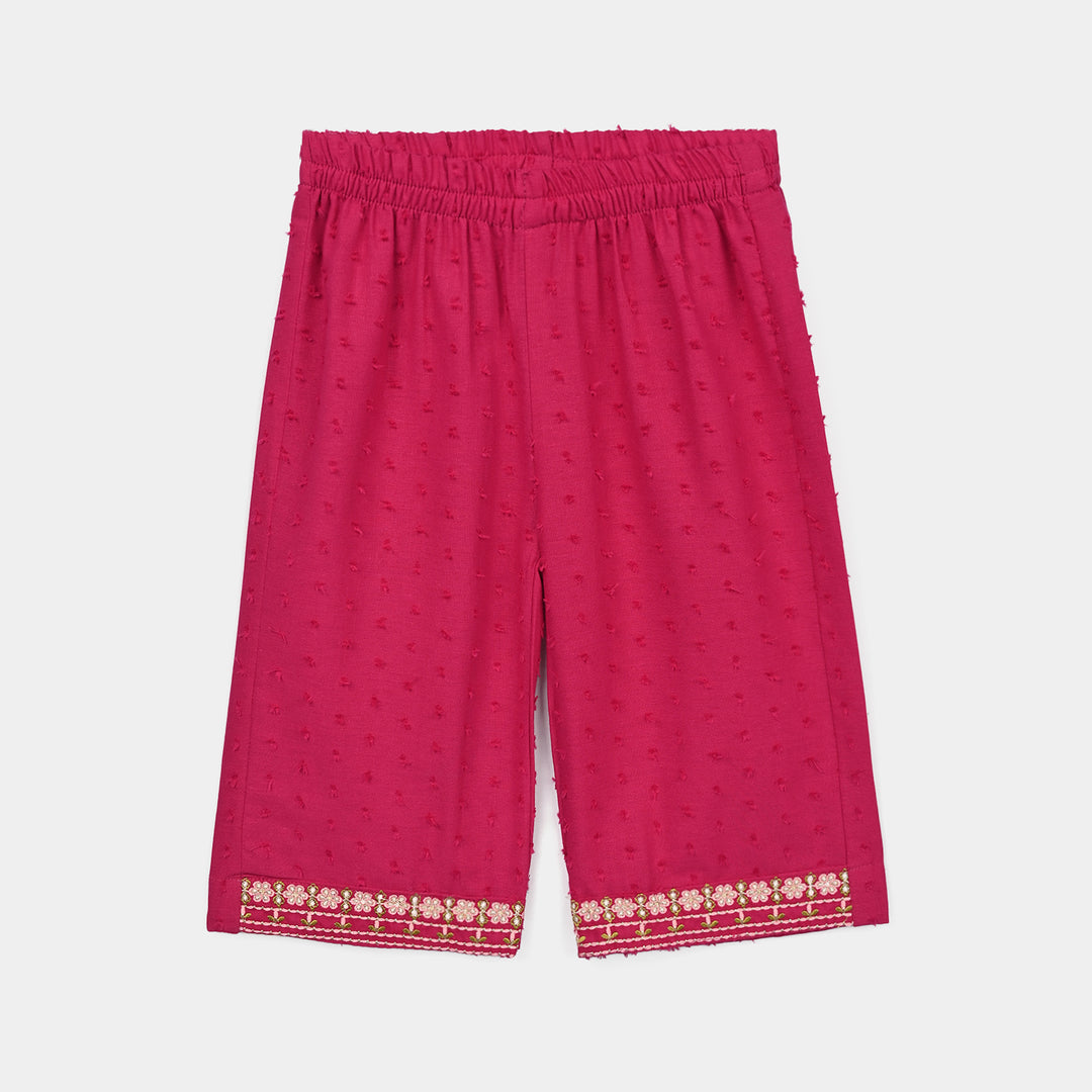 Infant Girls Cotton Brochia 2Pcs Elegant-Bright Pink