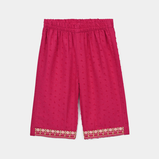 Infant Girls Cotton Brochia 2Pcs Elegant-Bright Pink