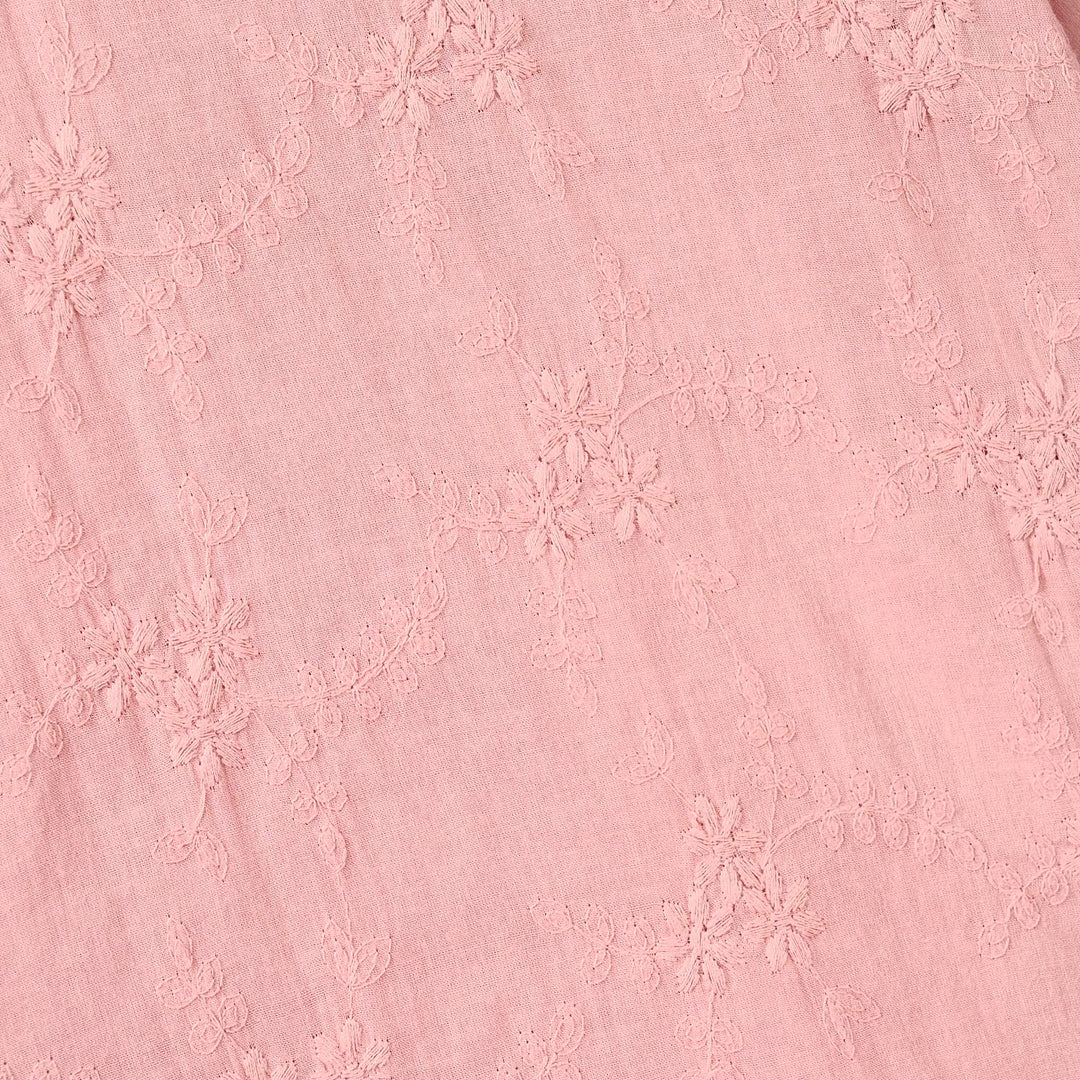 Girls Cotton Emb Top Enchanted Flowers-Pink