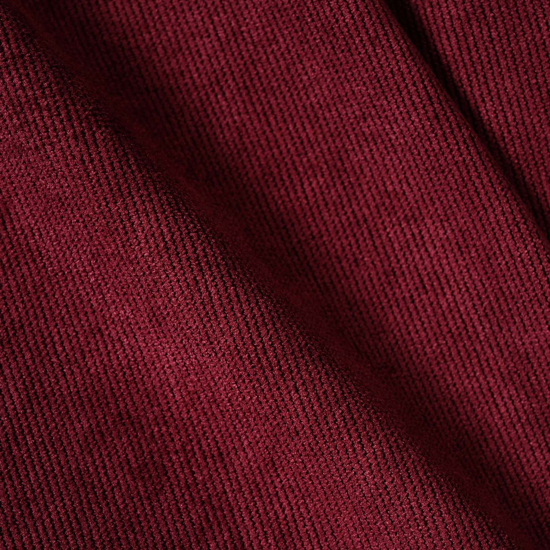Girls Corduroy Emb Top Ruffle Collar-MAROON