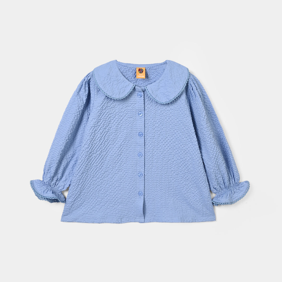 Girls Polyester Co-Ord Set Breeze- Steal Blue