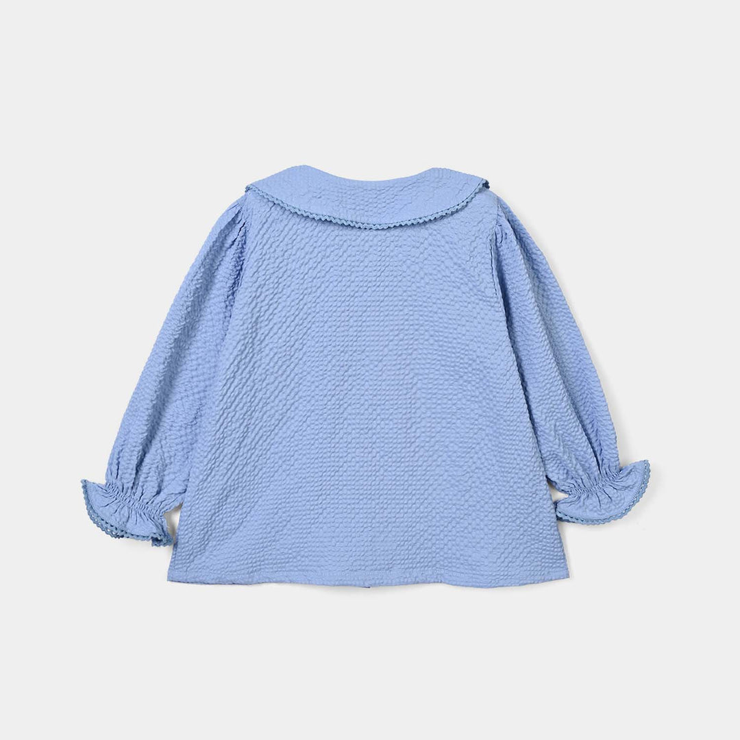 Girls Polyester Co-Ord Set Breeze- Steal Blue
