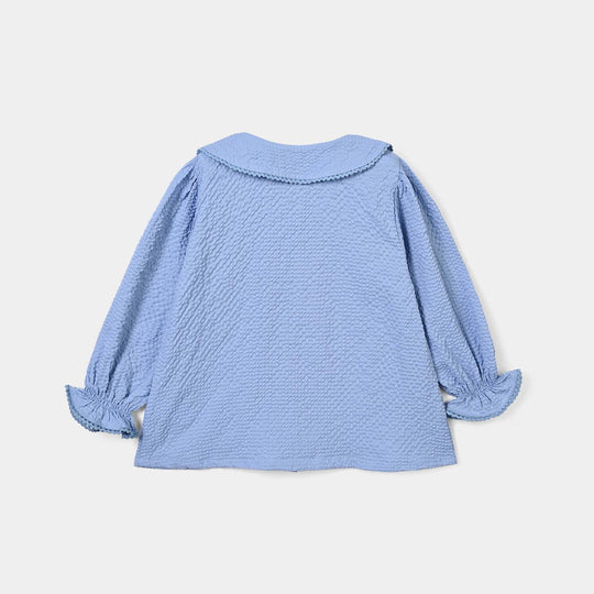 Girls Polyester Co-Ord Set Breeze- Steal Blue