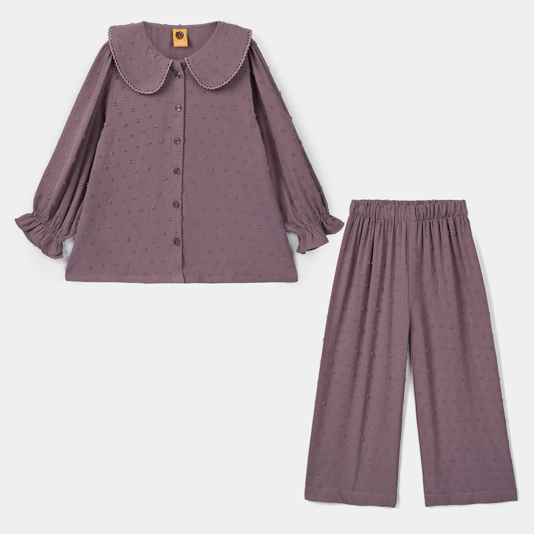 Girls Poly Brochia Co-ord Set Raspberry - Violet