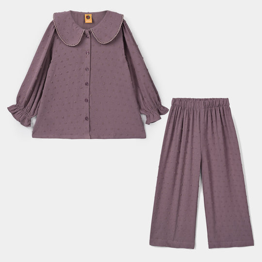 Girls Poly Brochia Co-ord Set Raspberry - Violet