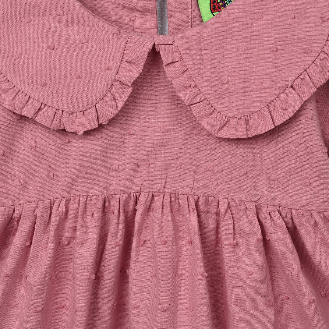 Infant Girls Cotton Brochia Casual Top Peter Pan - Pink