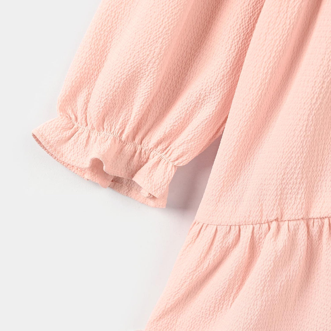 Infant Girls Poly Crinkle Casual Frock Dusky-Baby.Pink