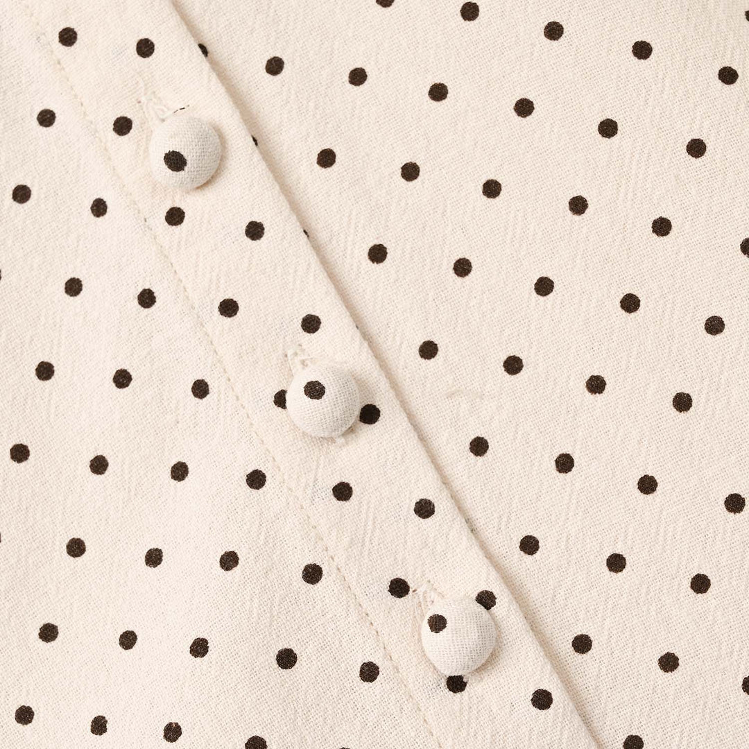 Infant Girls Polyester Embroidered Top Polka Dot - Off White