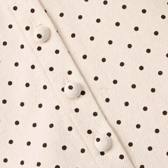 Infant Girls Polyester Embroidered Top Polka Dot - Off White
