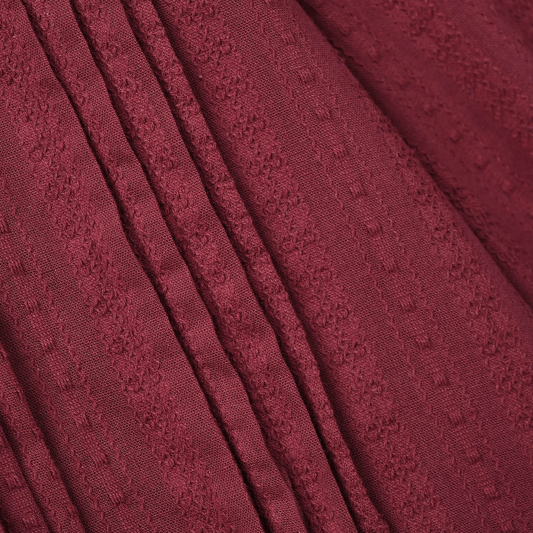 Girls Jacquard Casual Top Dove - Maroon